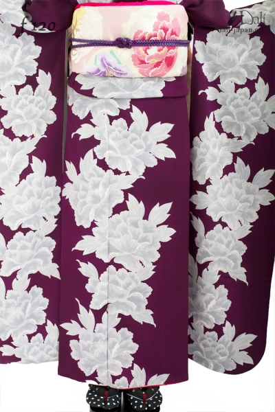 f120 / 紫の鬼ちりの振袖／ダリの成人式レンタル振袖のお着物